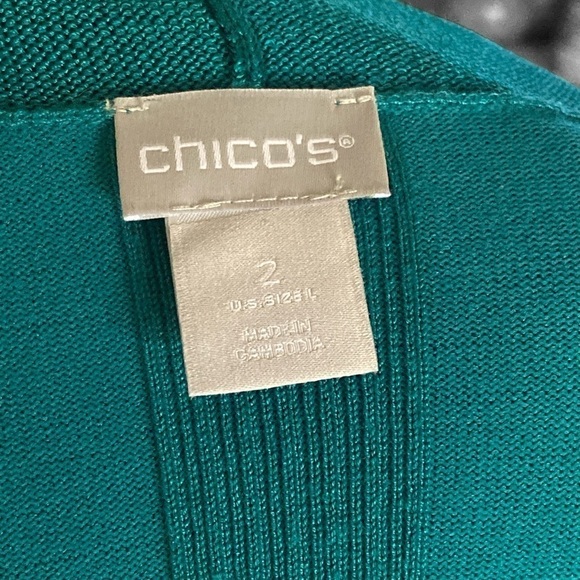 CHICOS Draped Straight Long Cardigan Sweater Open Front Size 3X Bright J… - Picture 3 of 13